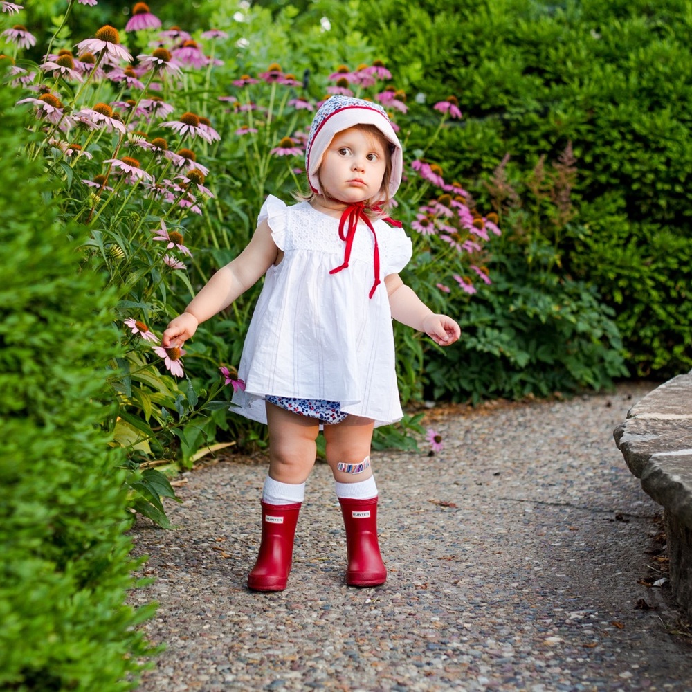 Baby Bonnet, Bloomers And Pinafore Blouse Outfit